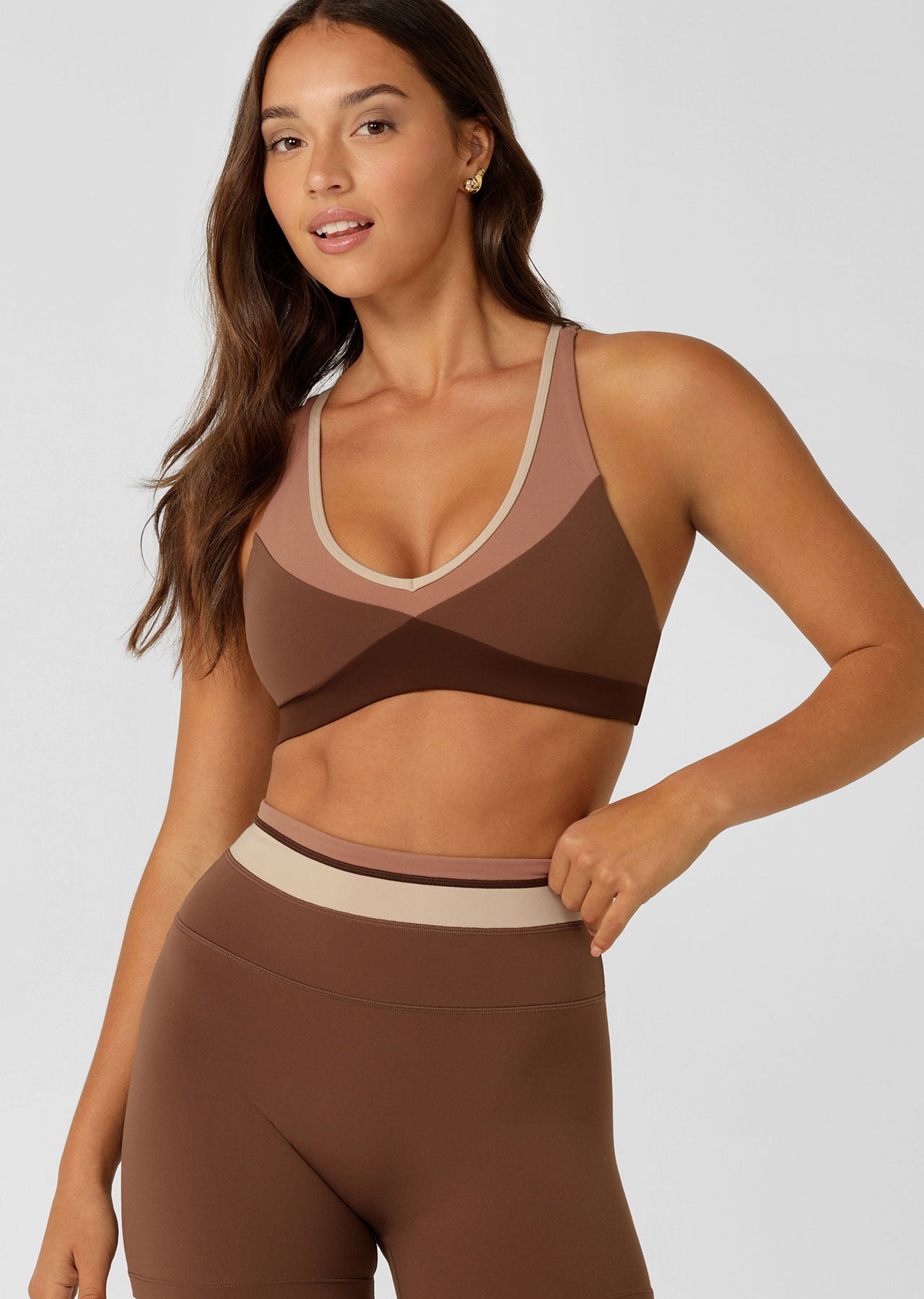 Lorna Jane Tone On Tone Sports Bra - Neutral Multi