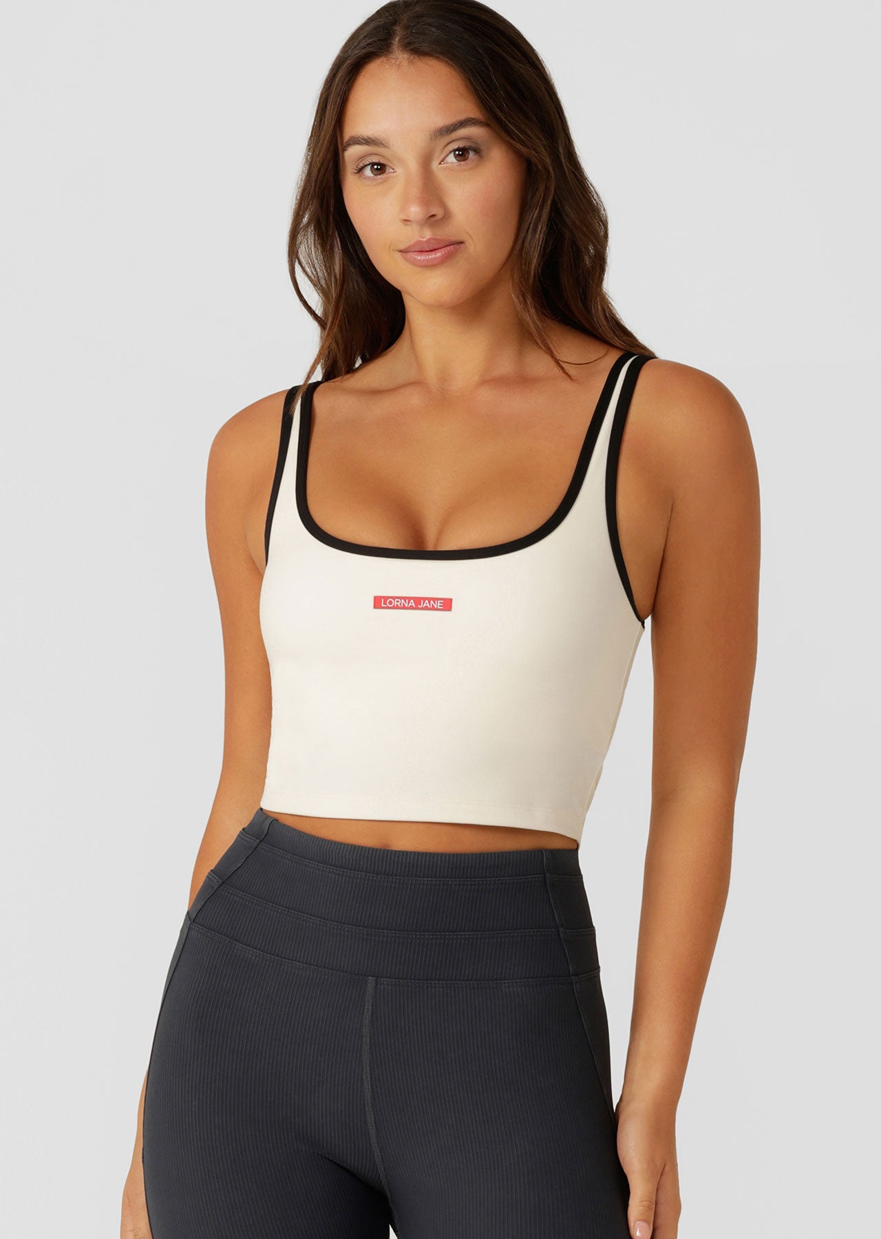 Lorna Jane Retro Classic Bra Tank Combo - Cream