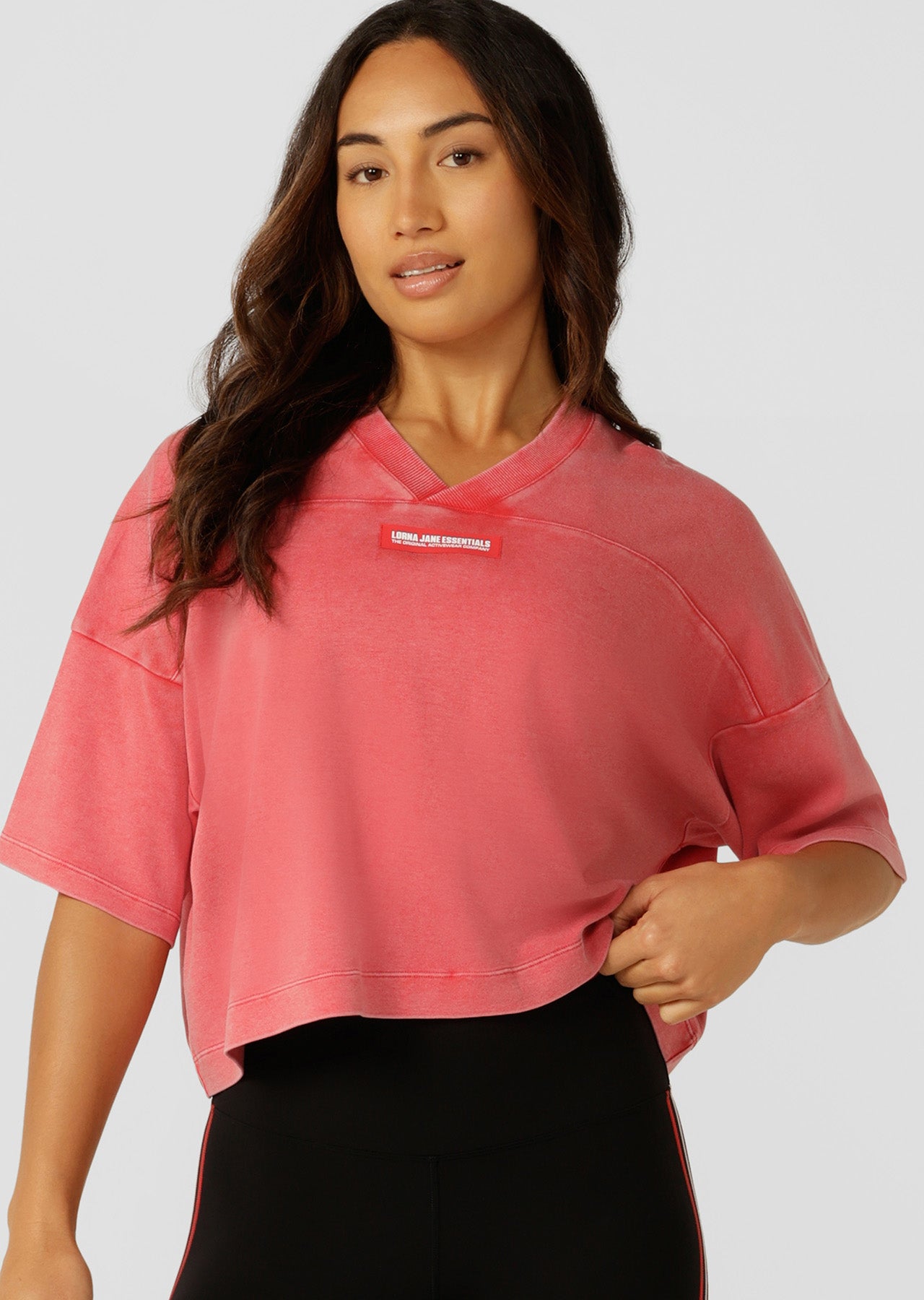 Lorna Jane College Nostalgia Cropped T-Shirt - Washed Ginger