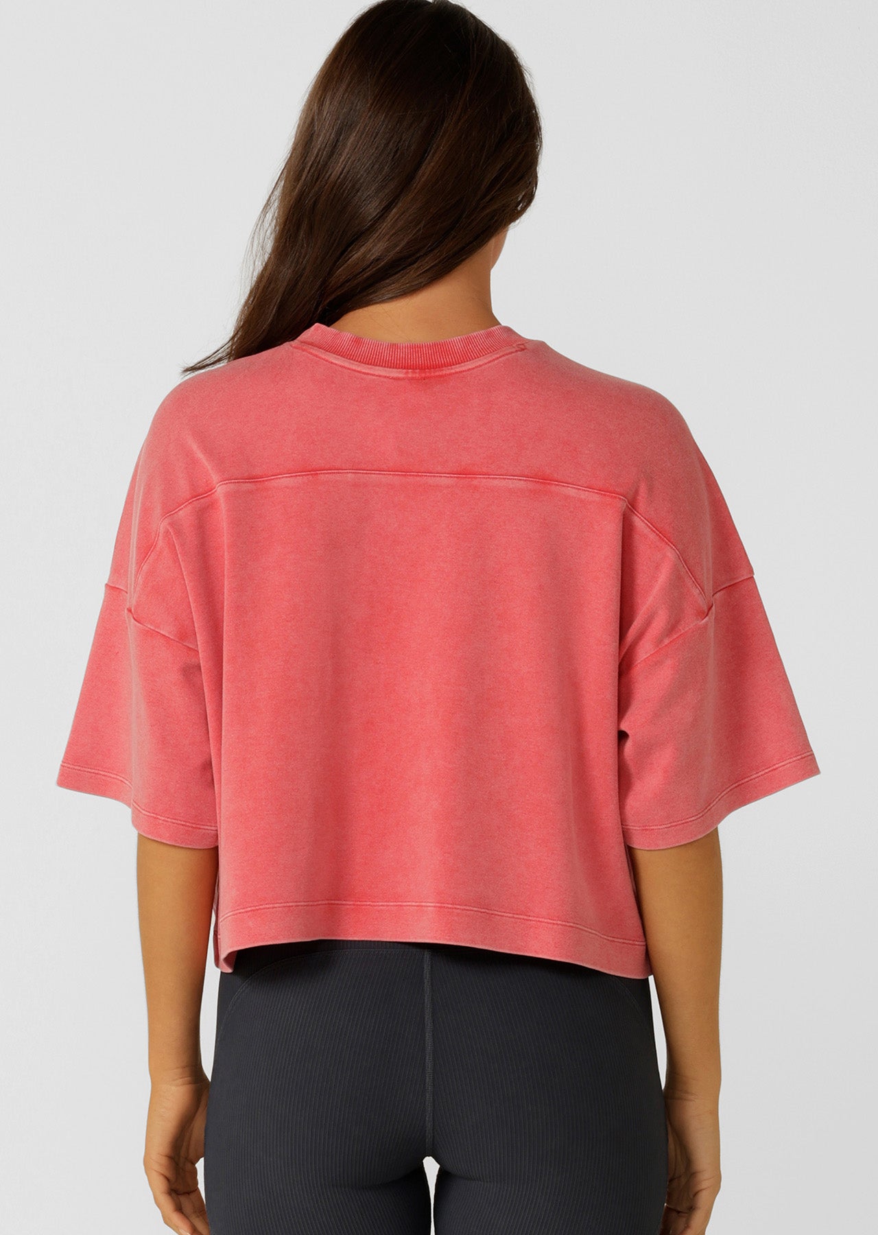 Lorna Jane College Nostalgia Cropped T-Shirt - Washed Ginger