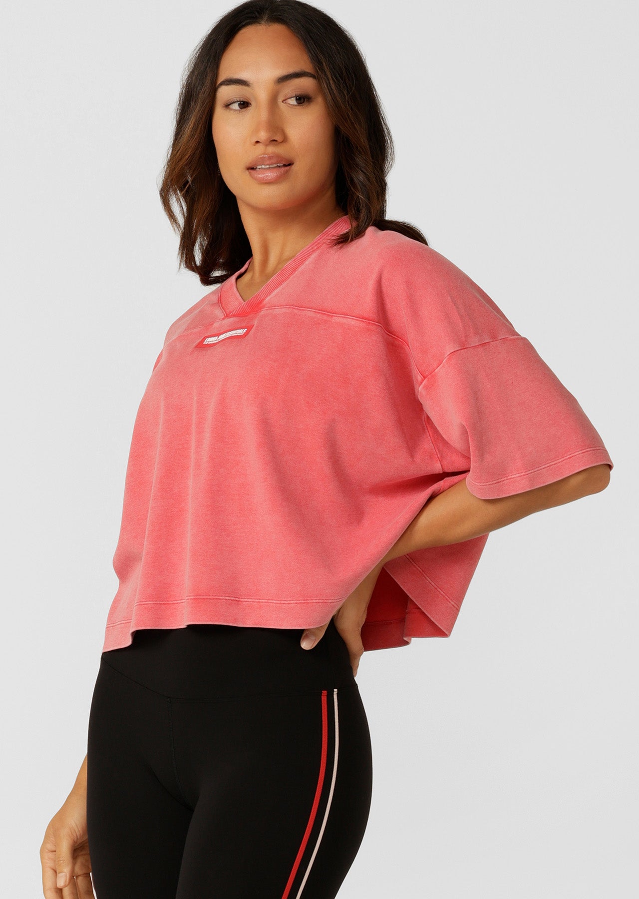 Lorna Jane College Nostalgia Cropped T-Shirt - Washed Ginger
