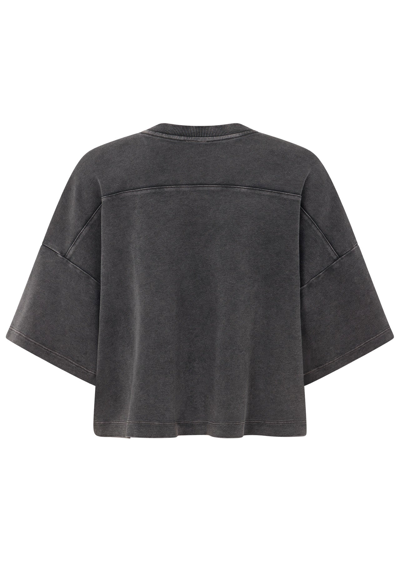 Lorna Jane College Nostalgia Cropped T-Shirt - Washed Black