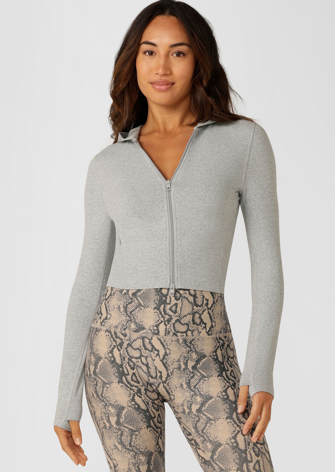 Lorna Jane Soft Touch Warm Up Jacket - Grey Marl