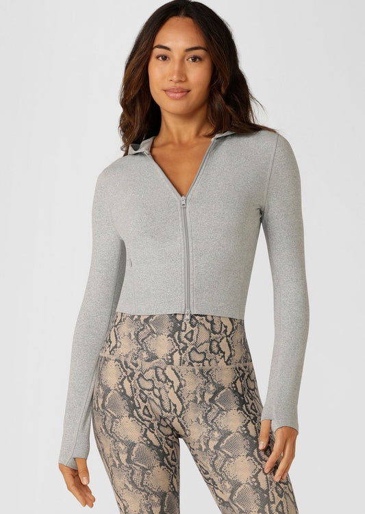Lorna Jane Soft Touch Warm Up Jacket - Grey Marl