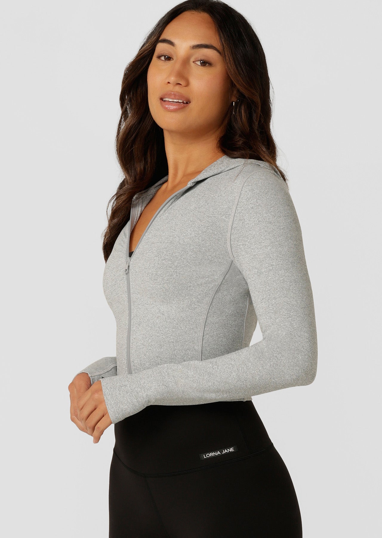 Lorna Jane Soft Touch Warm Up Jacket - Grey Marl