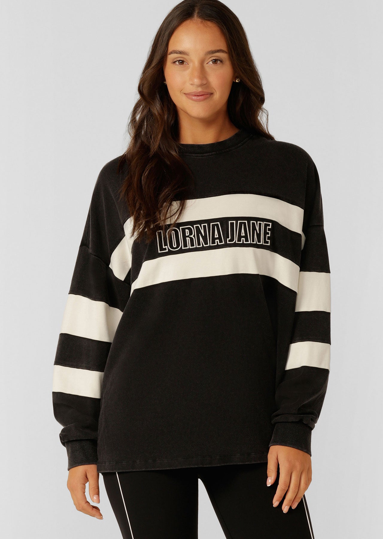 Lorna Jane Throwback Oversized Sweat - Black