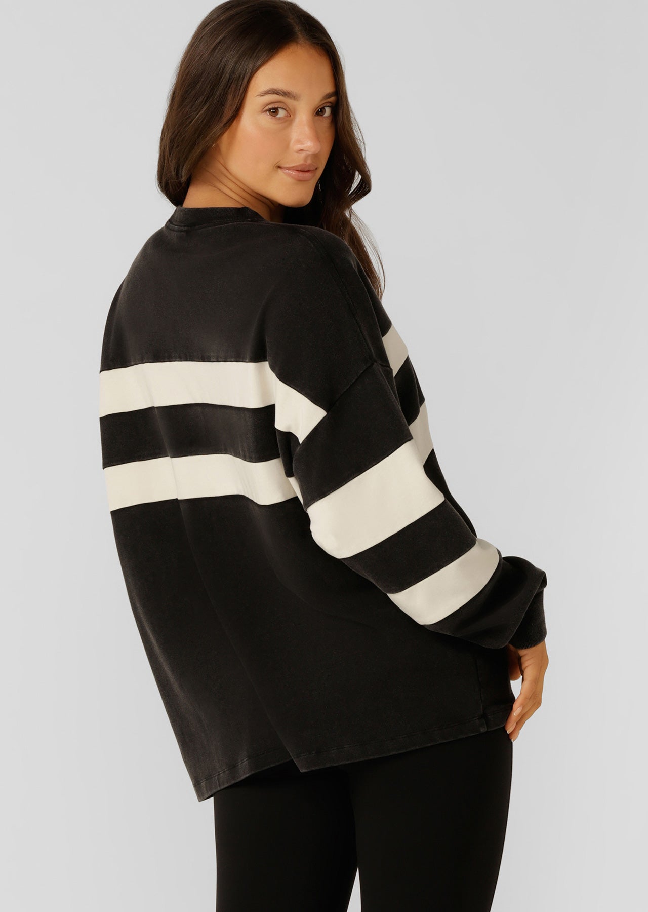 Lorna Jane Throwback Oversized Sweat - Black