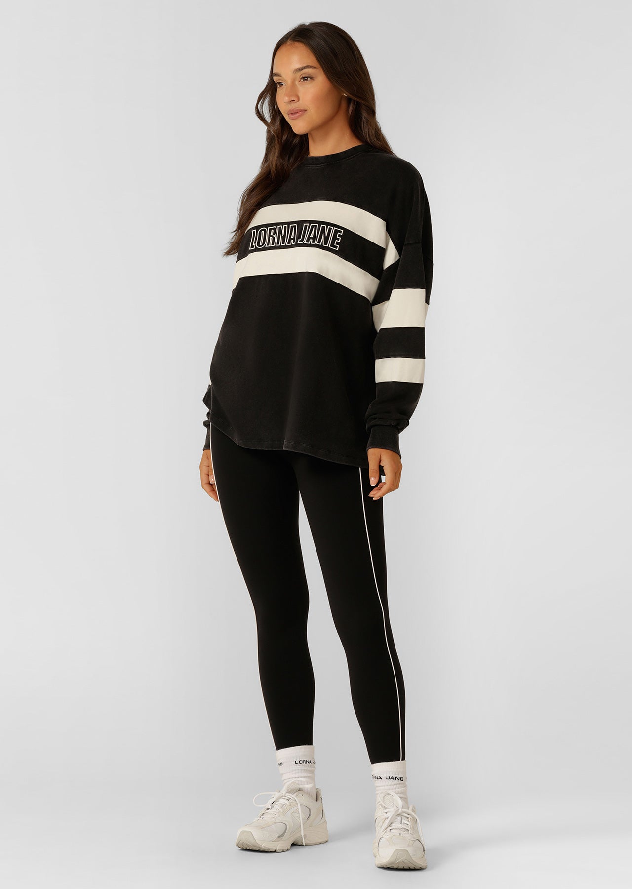 Lorna Jane Throwback Oversized Sweat - Black