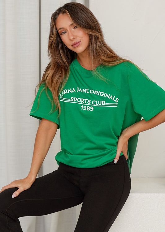 Lorna Jane Retro Sports Club Relaxed T-shirt - Golf Green