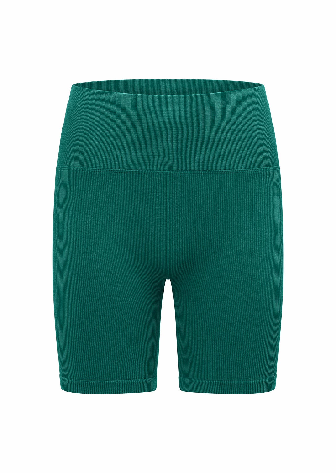 Lorna Jane Tempo Ribbed Seamless Bike Shorts - Washed Dark Teal