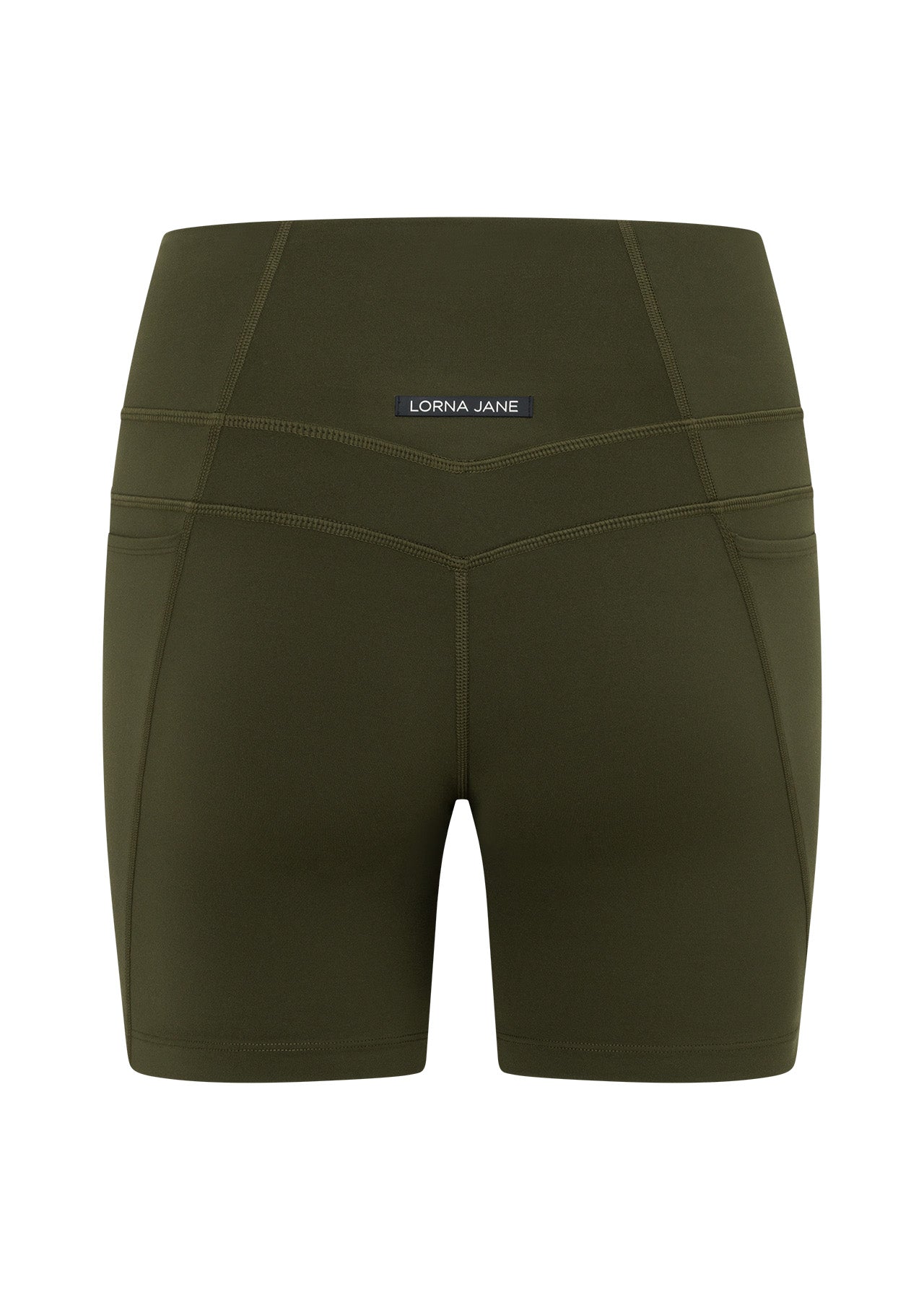Lorna Jane Stomach Support Pocket Bike Shorts - Luxury Green
