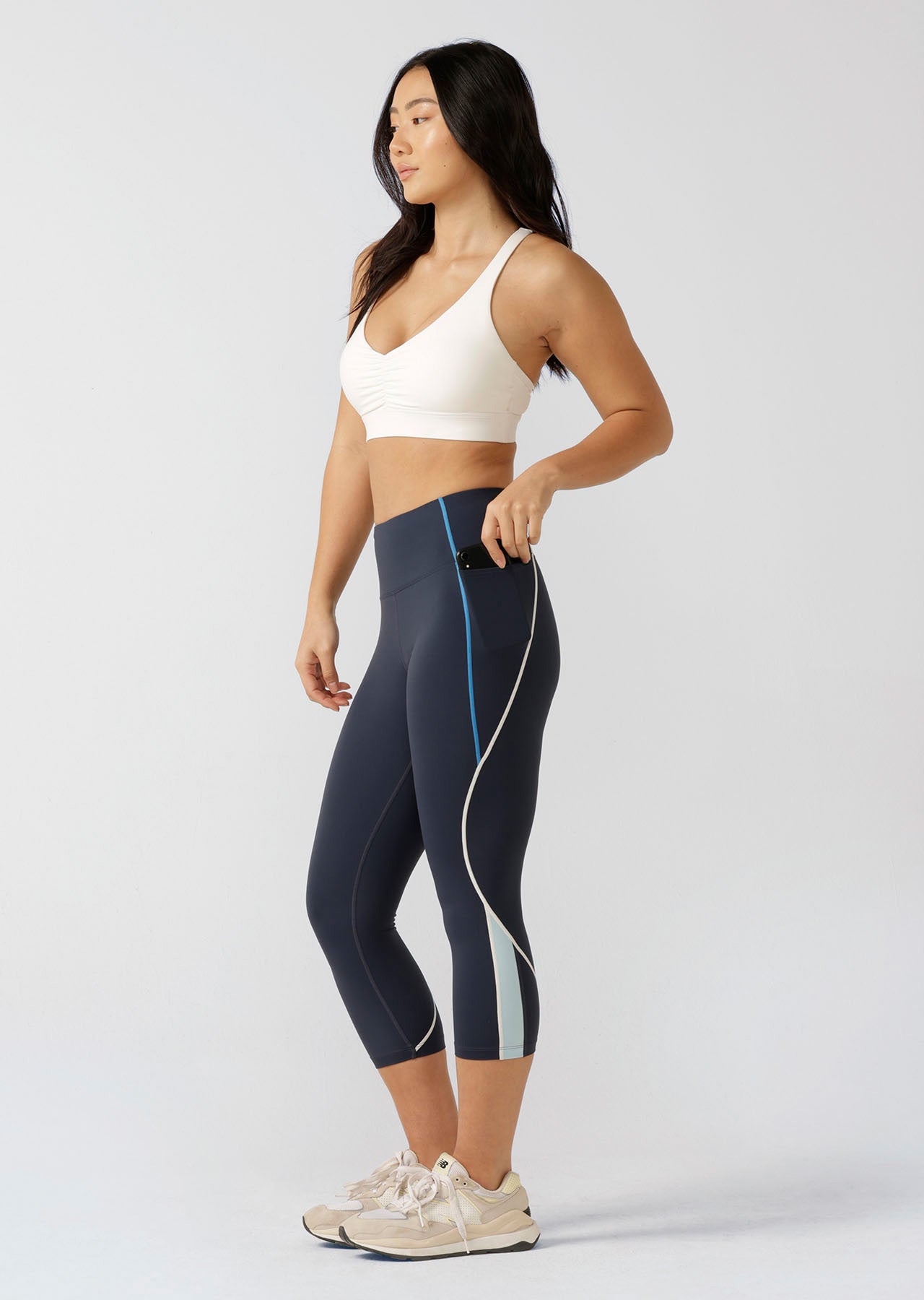 Lorna Jane In Alignment Pocket 7/8 Leggings - Platinum Navy