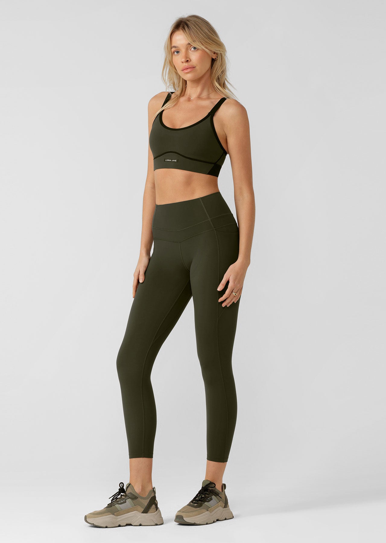 Lorna Jane Stomach Support Pocket Ankle Biter Leggings - Luxury Green