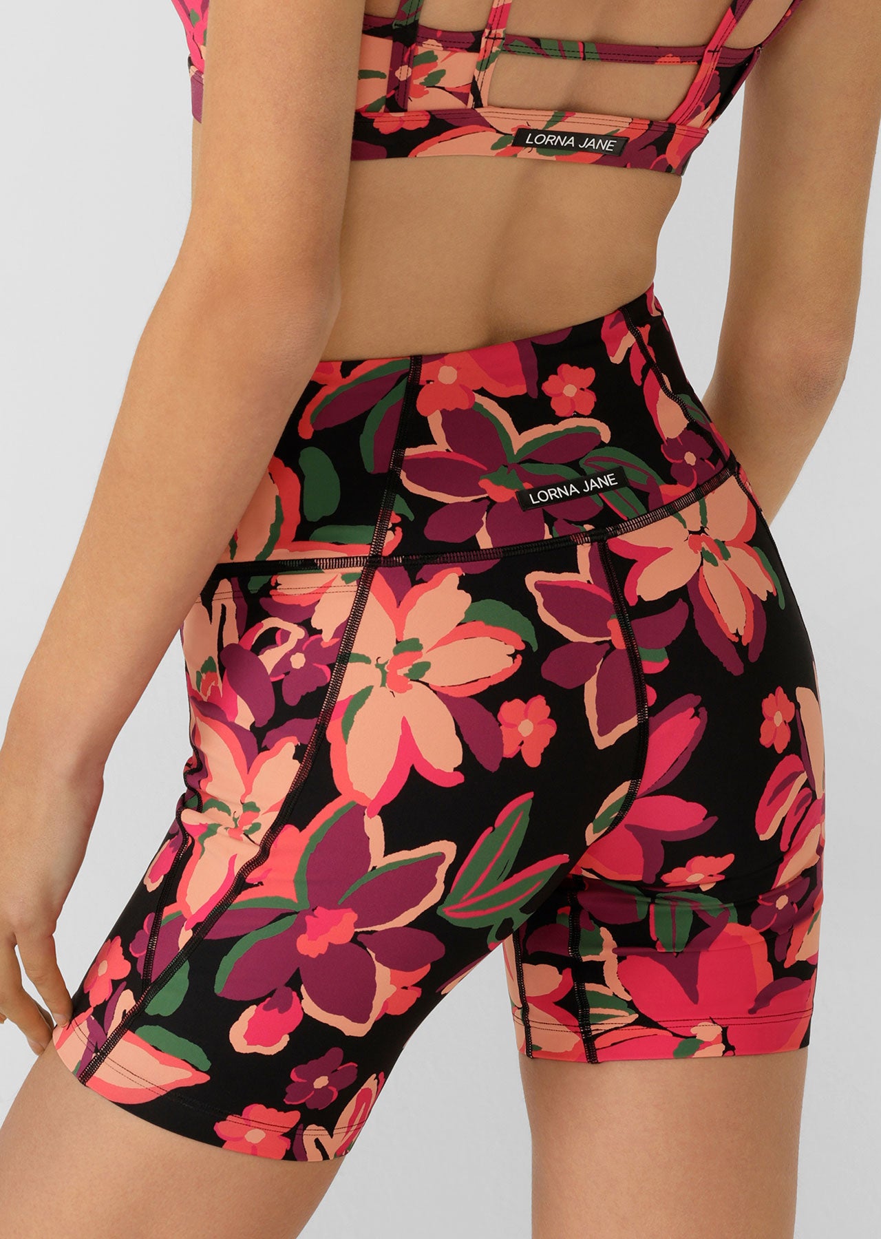 Lorna Jane Floral Escape Hi-Fold Bike Shorts - Floral Escape Print