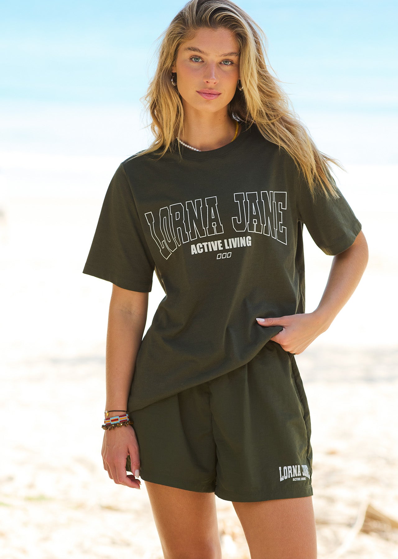 Lorna Jane LJ Active Living Relaxed Tee - Luxury Green