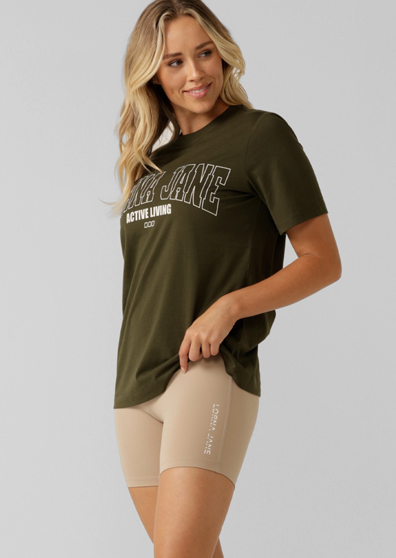 Lorna Jane LJ Active Living Relaxed Tee - Luxury Green