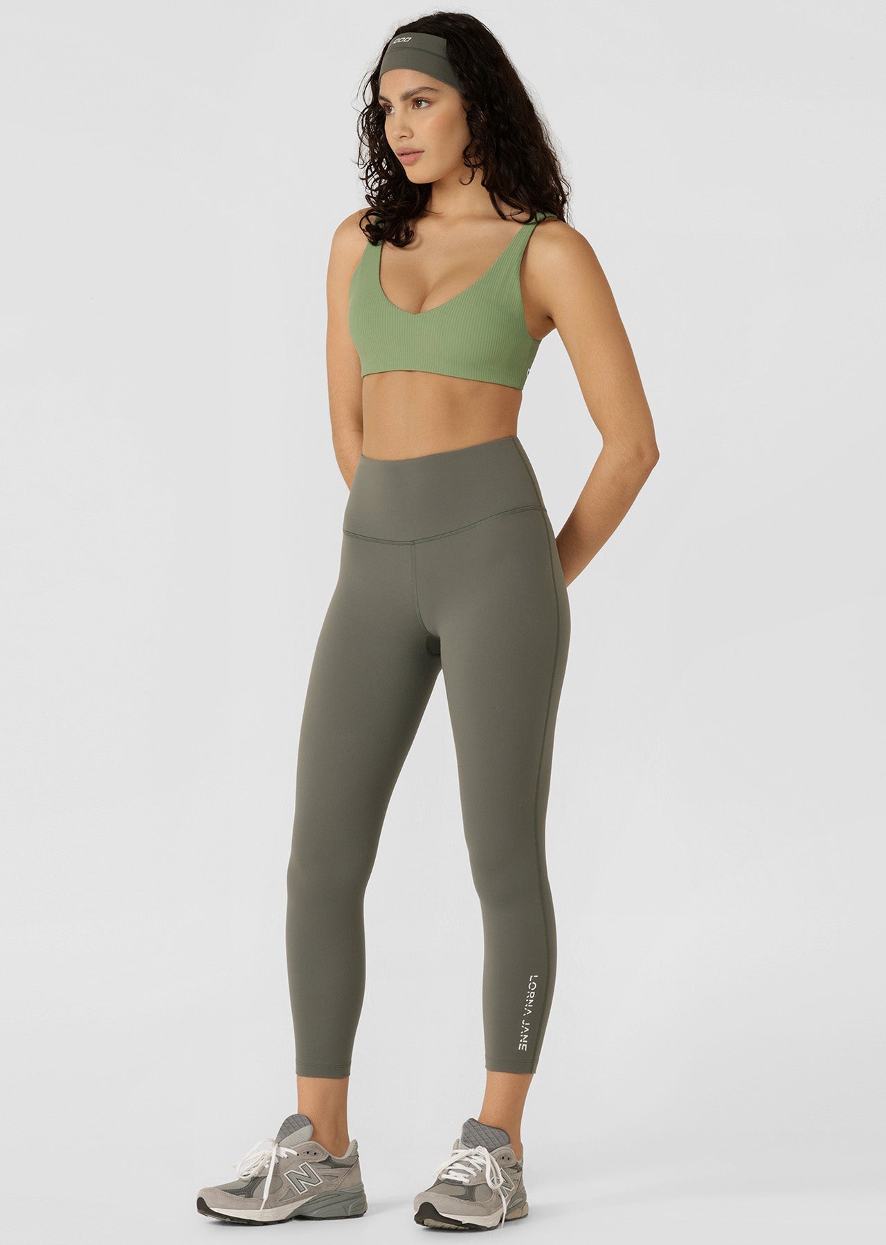 Lorna Jane Reform Rib Sports Bra - Green Goodness