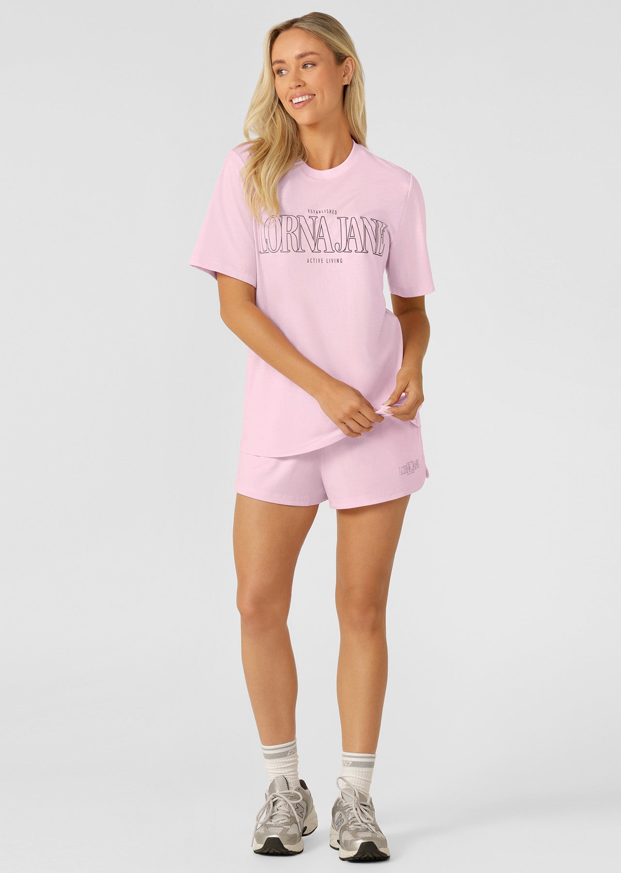 Lorna Jane Active Living Weekender Relaxed T-Shirt - Sweet Pink