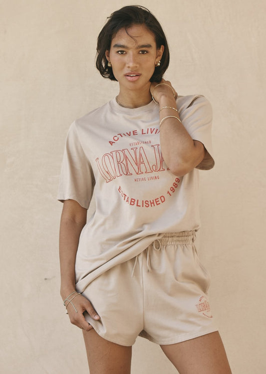 Lorna Jane Ultimate Weekender Relaxed T-Shirt - Latte