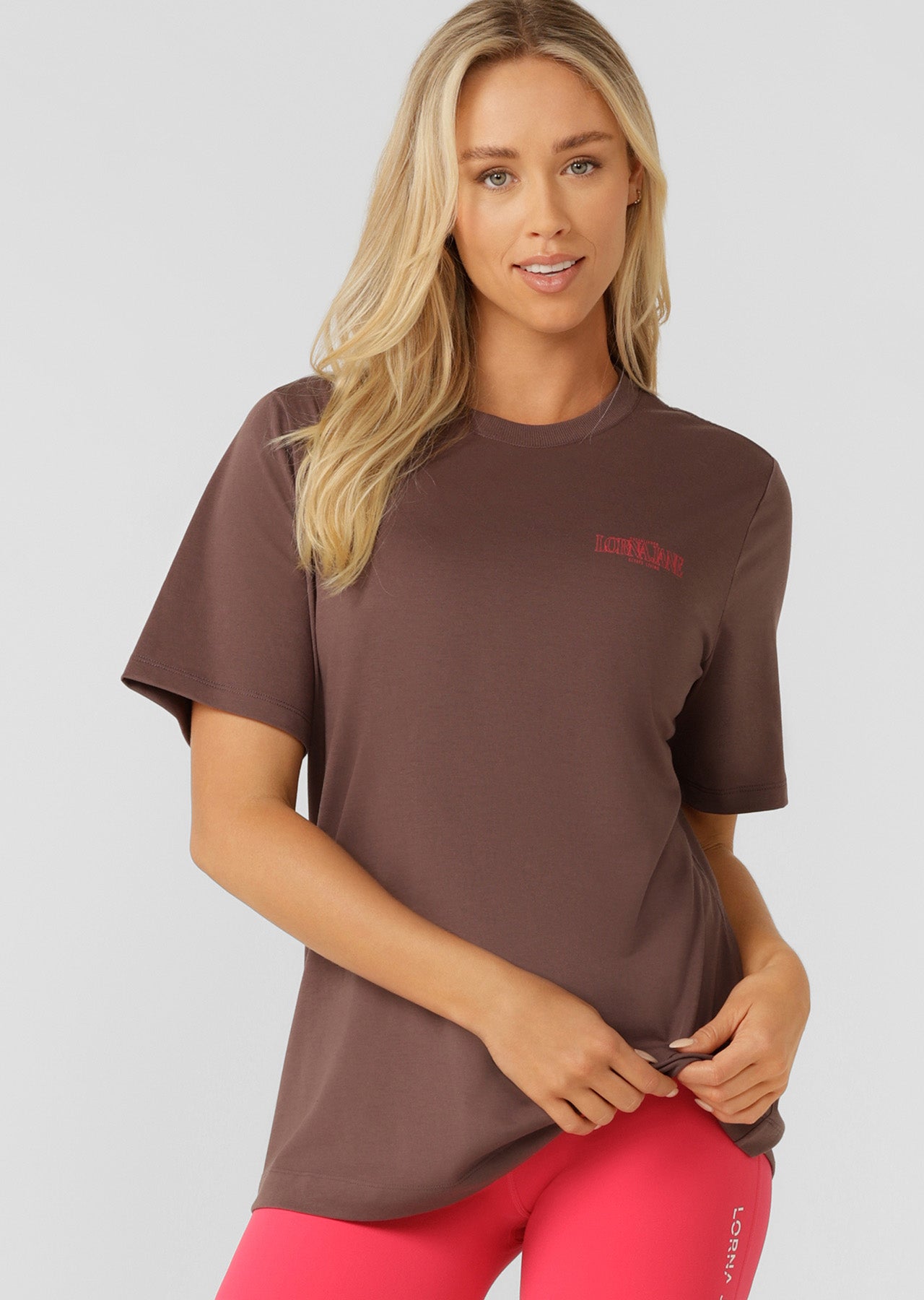 Lorna Jane Iconic Weekender Relaxed T-Shirt - Stone