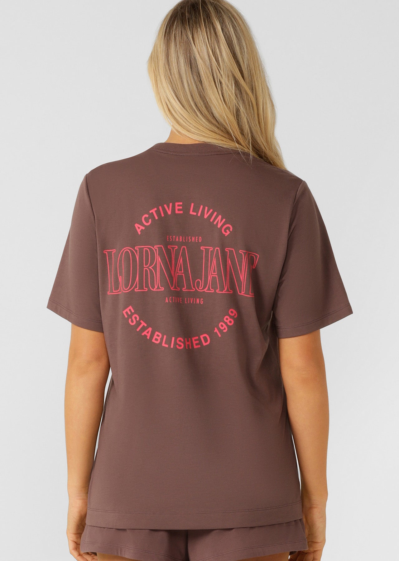 Lorna Jane Iconic Weekender Relaxed T-Shirt - Stone