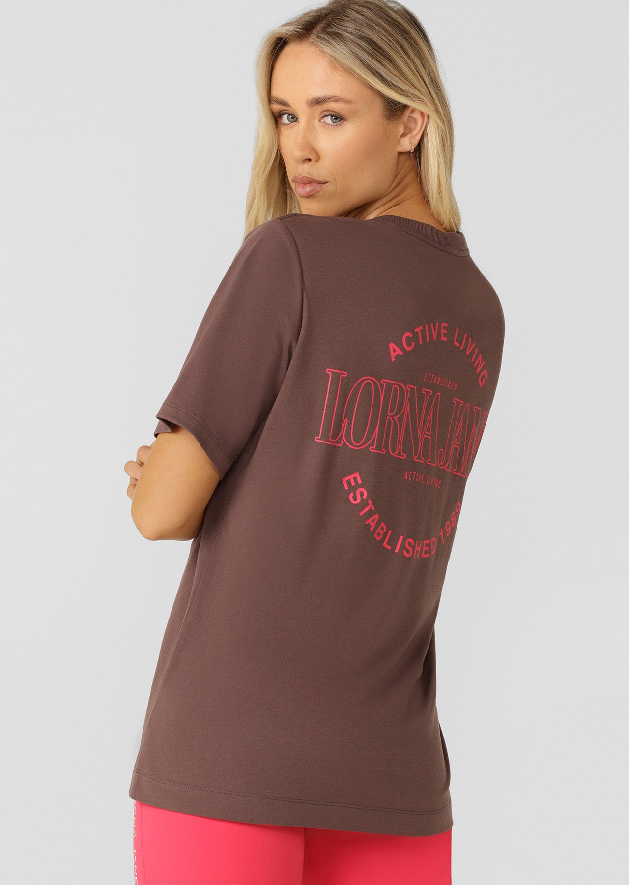 Lorna Jane Iconic Weekender Relaxed T-Shirt - Stone