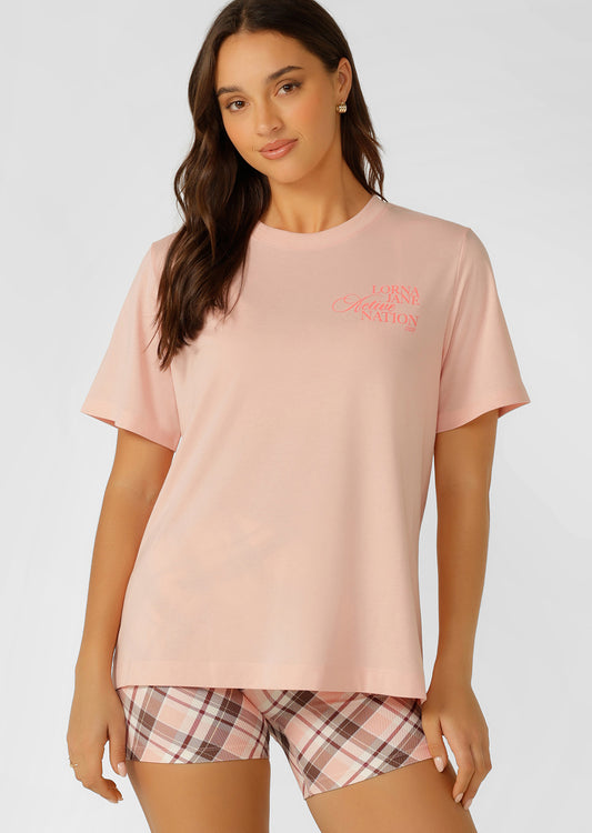 Lorna Jane Active Nation Relaxed T-Shirt - Ballerina
