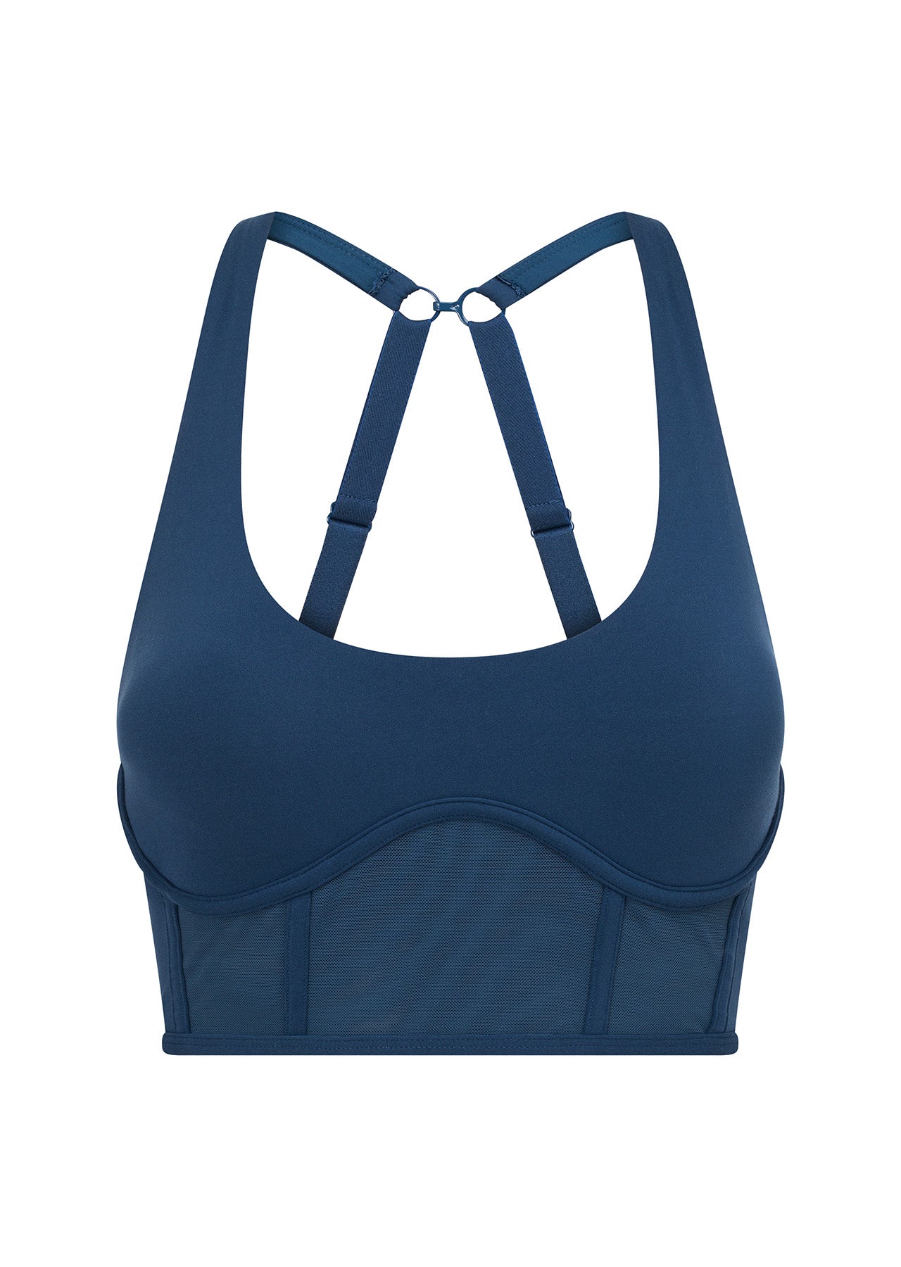 Lorna Jane Mesh Longline Bra - Pale Indigo