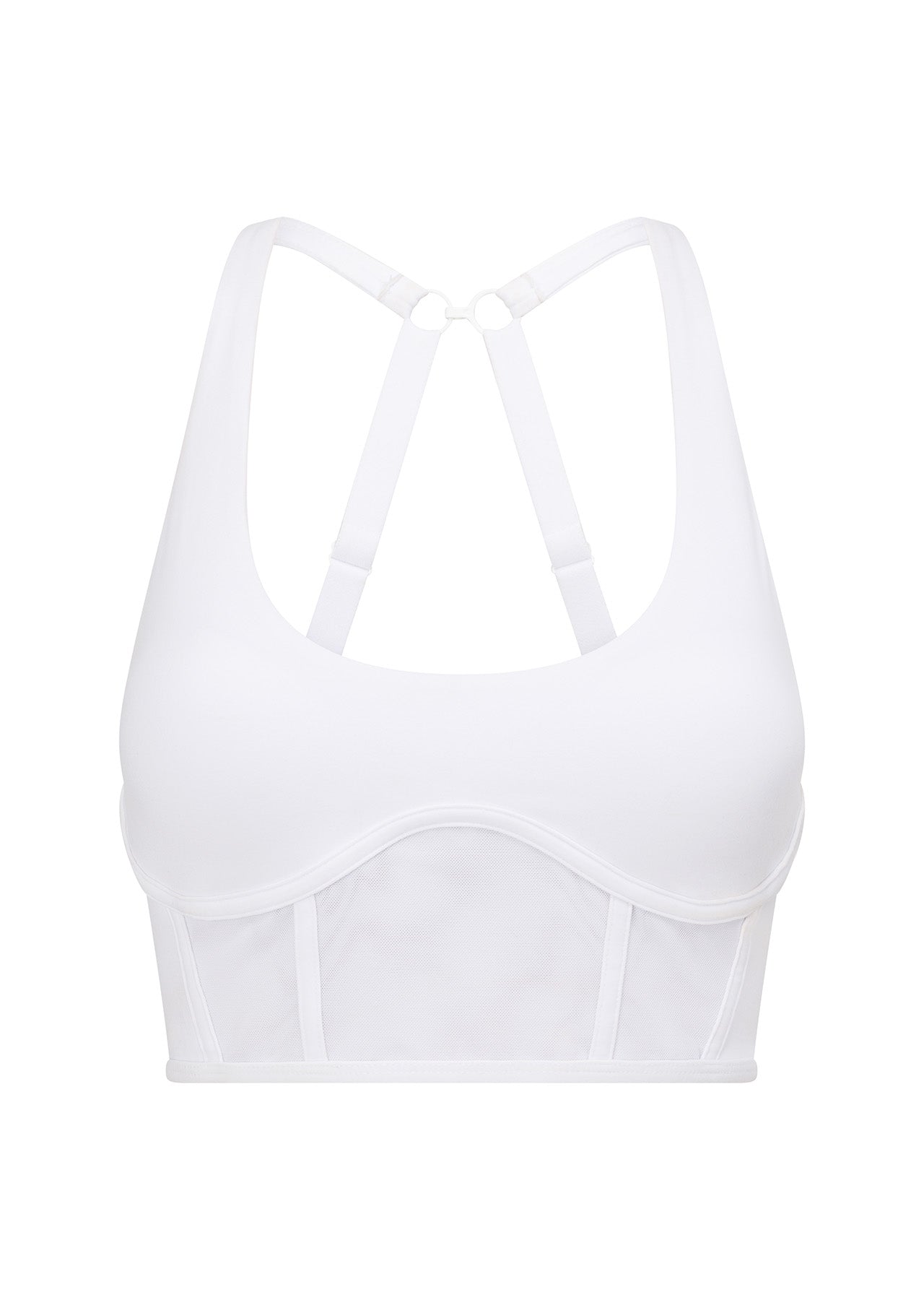 Lorna Jane Mesh Longline Bra - White