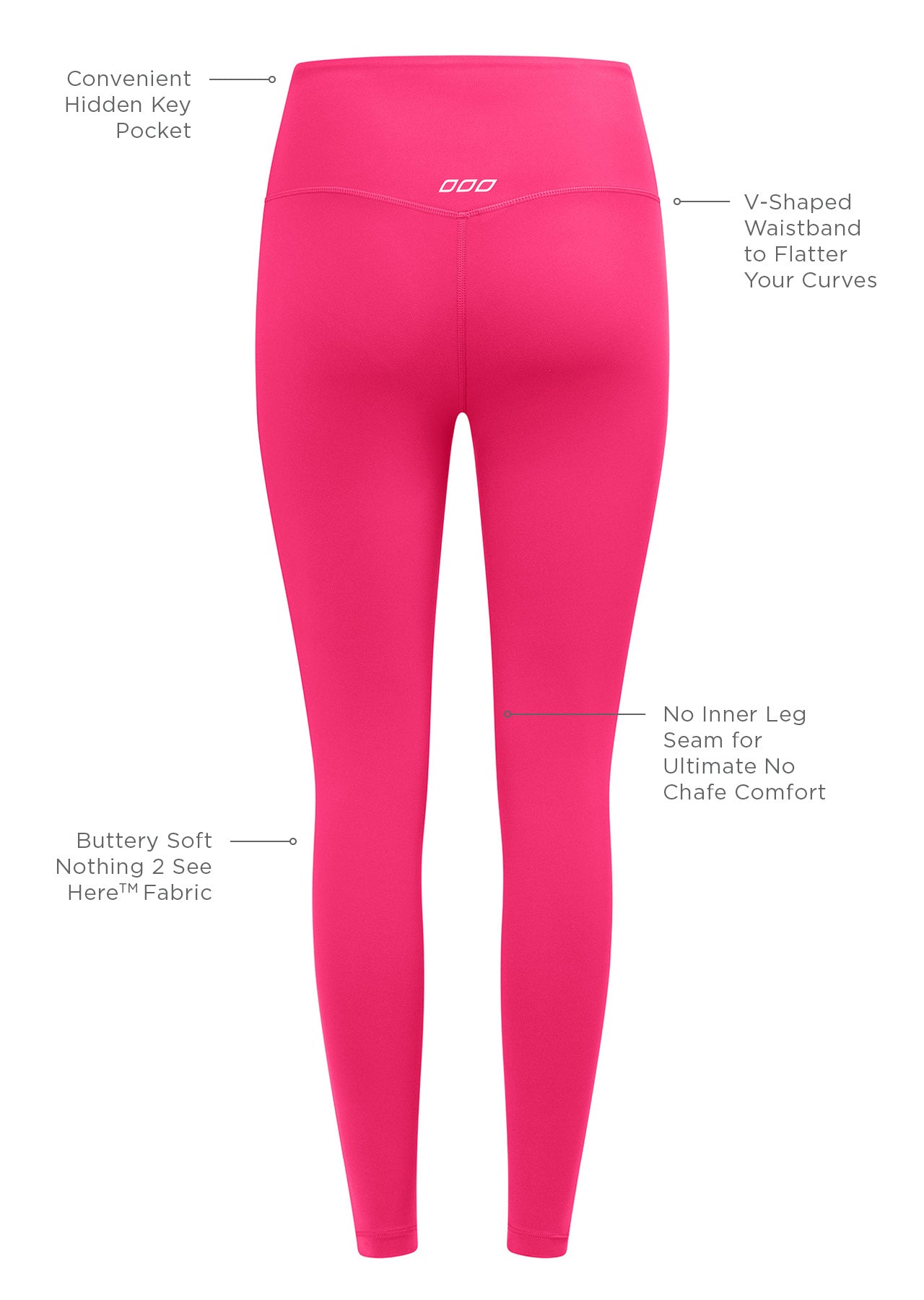 Lorna Jane Lotus No Chafe Ankle Biter Leggings - Babin Pink