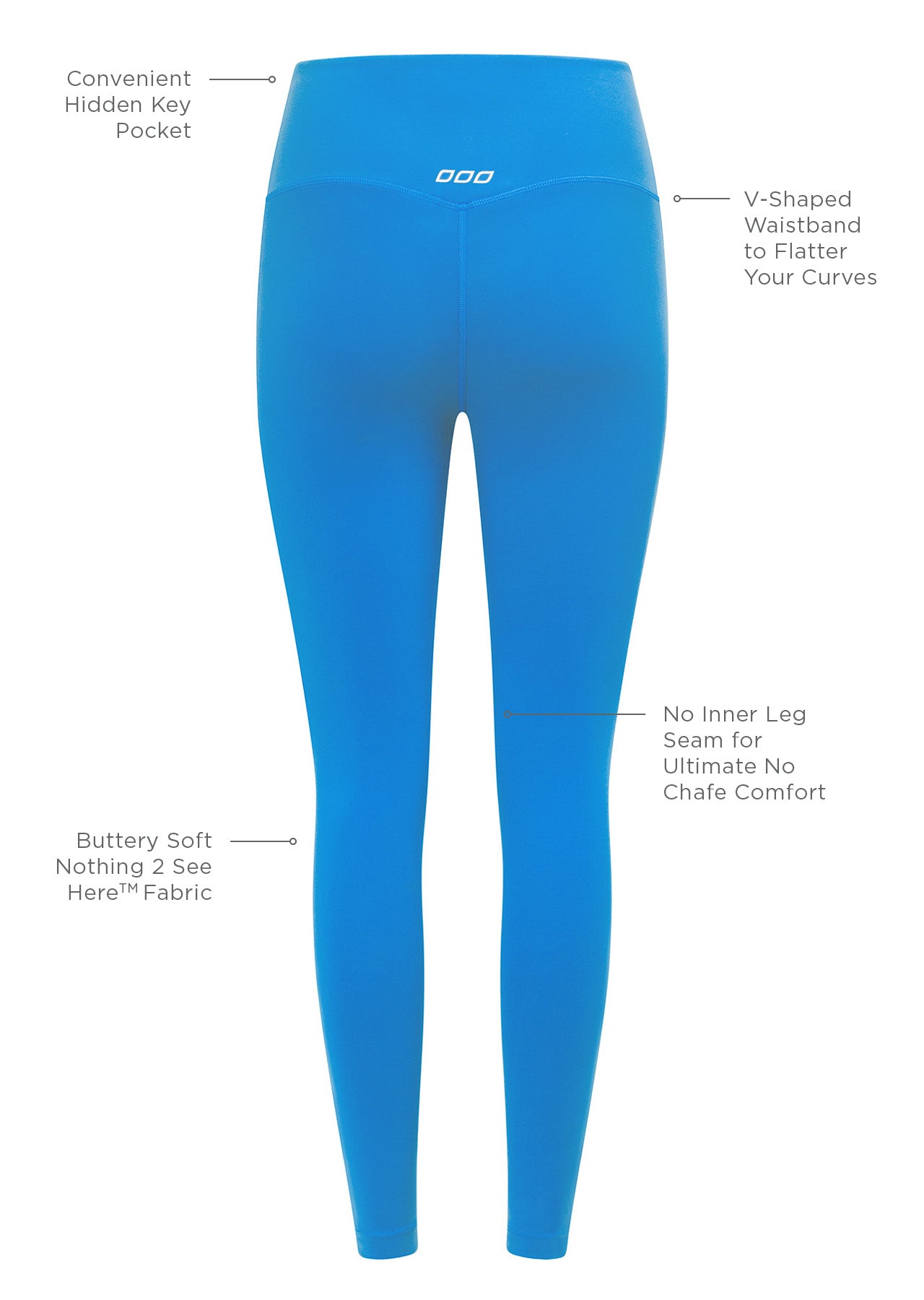 Lorna Jane Lotus No Chafe Ankle Biter Leggings - Cornflower