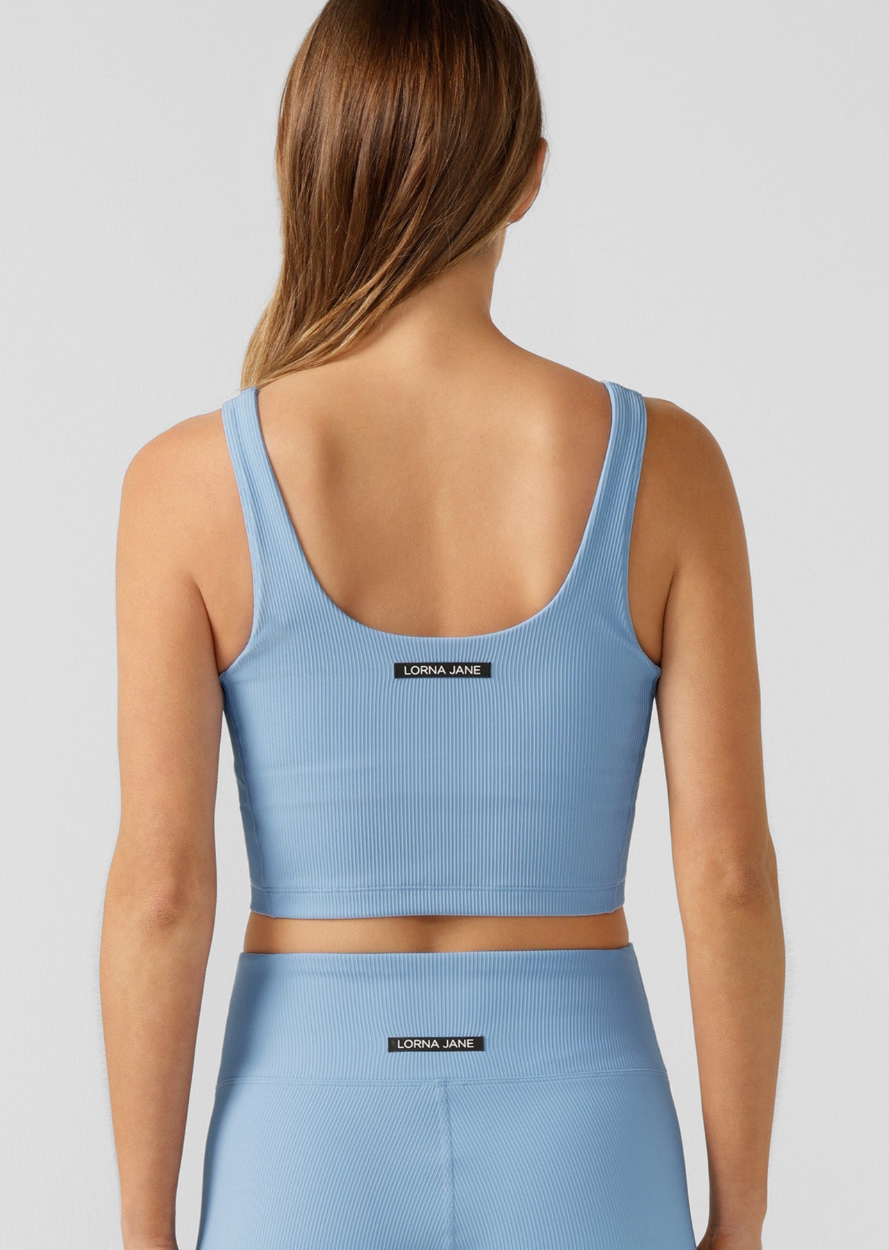 Lorna Jane Elevate Ribbed Tank Bra Combo - Moontide
