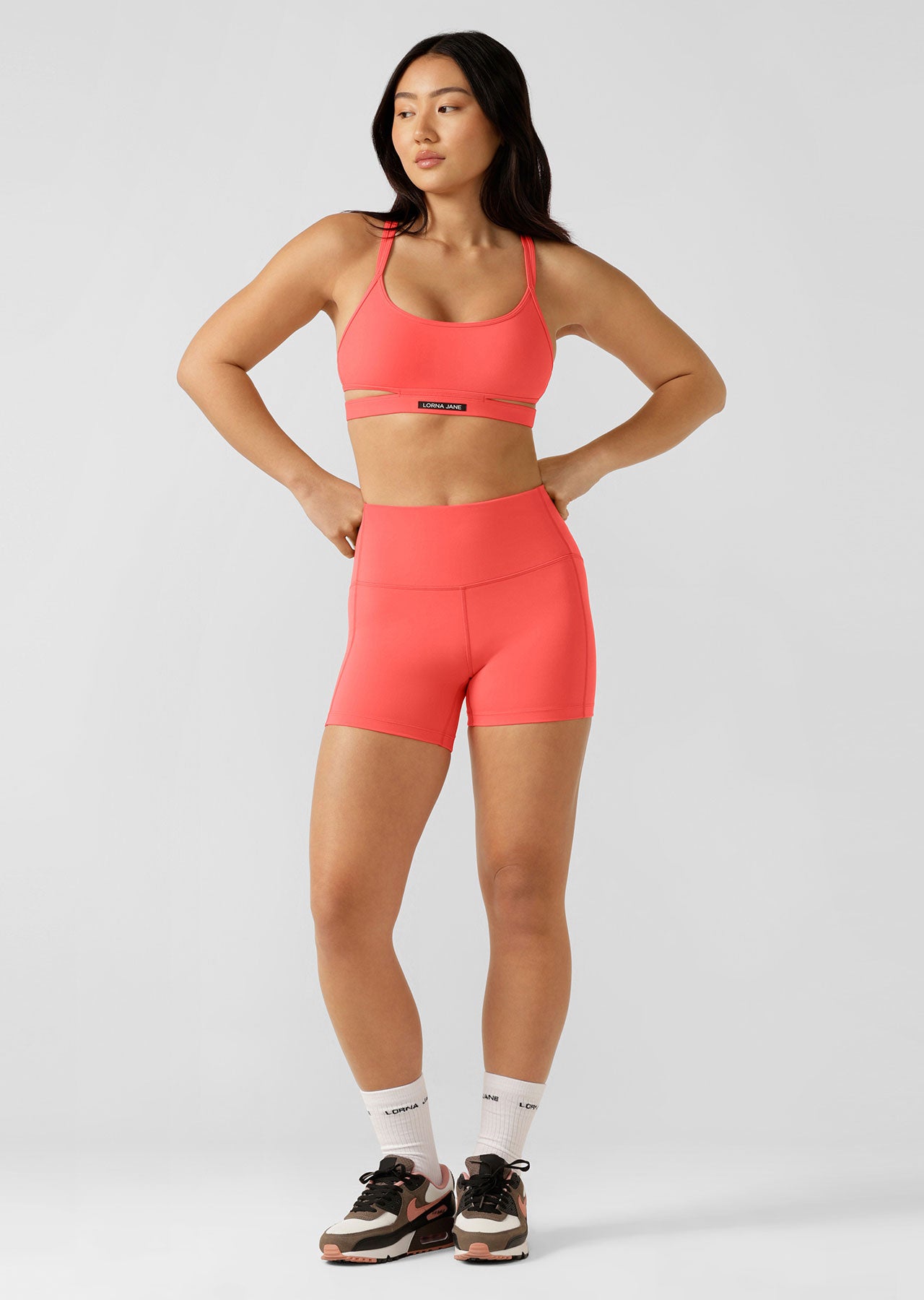 Lorna Jane Refresh 12cm Phone Pocket Bike Shorts - Strawberry