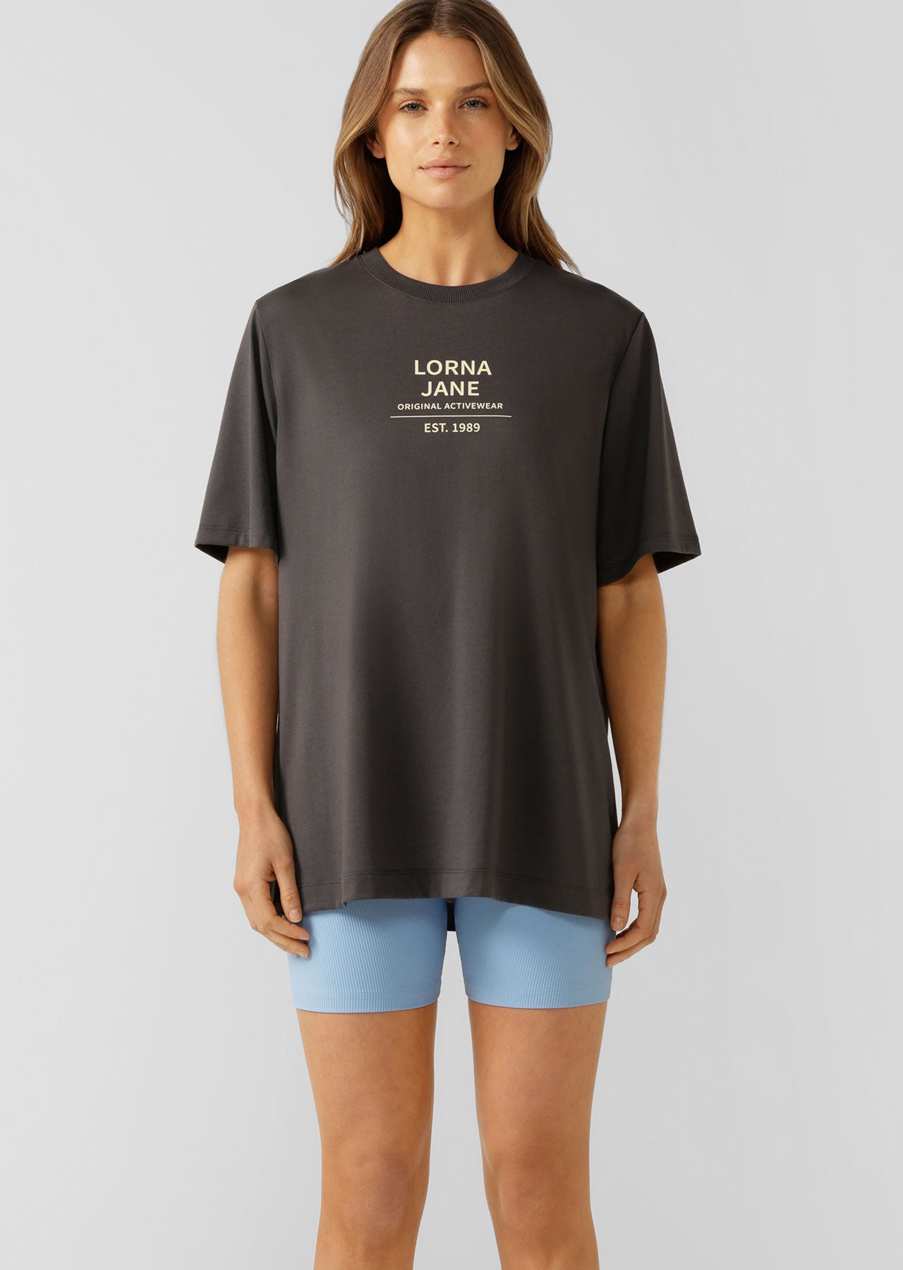 Lorna Jane Peak Performance Relaxed Tee - Titanium