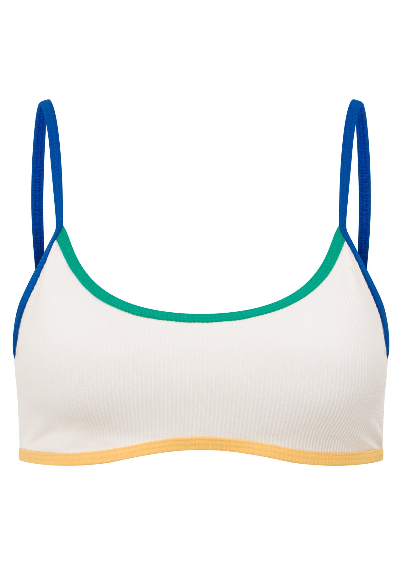 Lorna Jane Retro Rib Swim Sports Bra - Porcelain