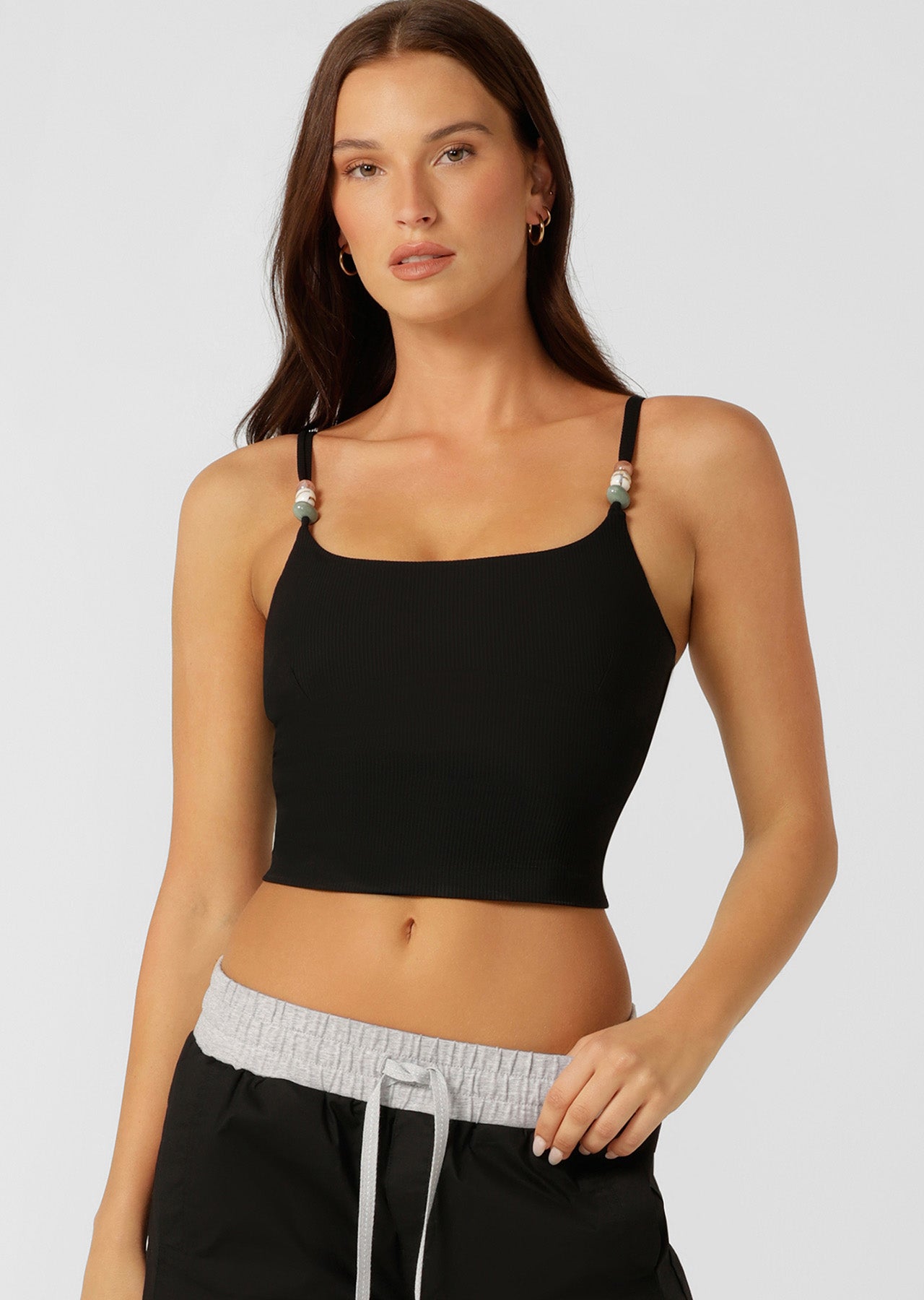 Lorna Jane Elemental Rib Tank Bra Combo - Black
