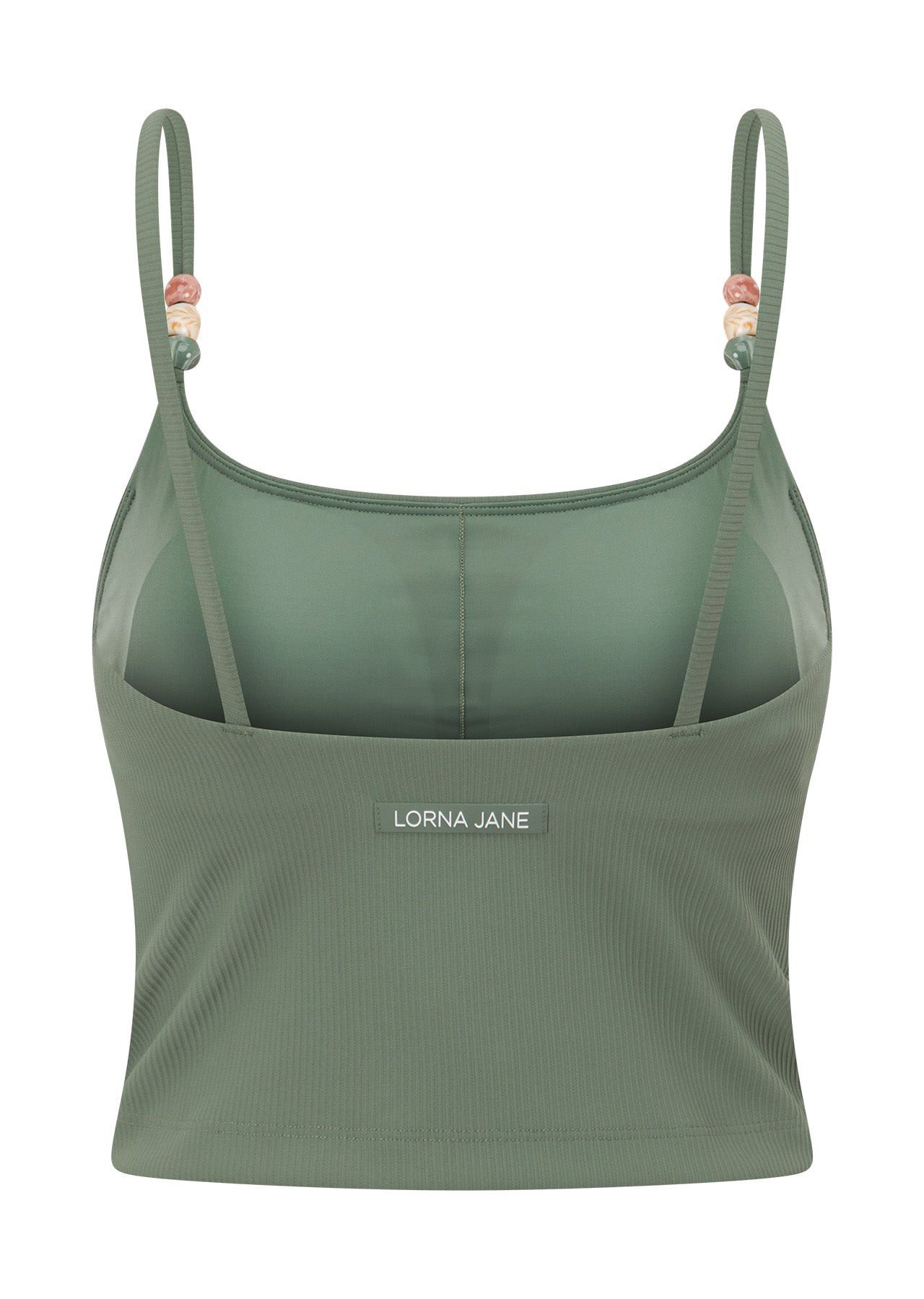 Lorna Jane Elemental Rib Tank Bra Combo - Light Khaki