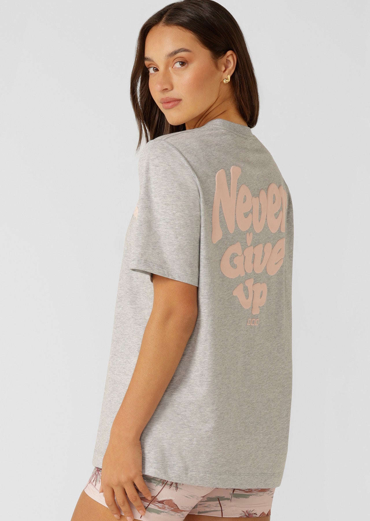 Lorna Jane Heartbeat Relaxed T-shirt - Grey Marl