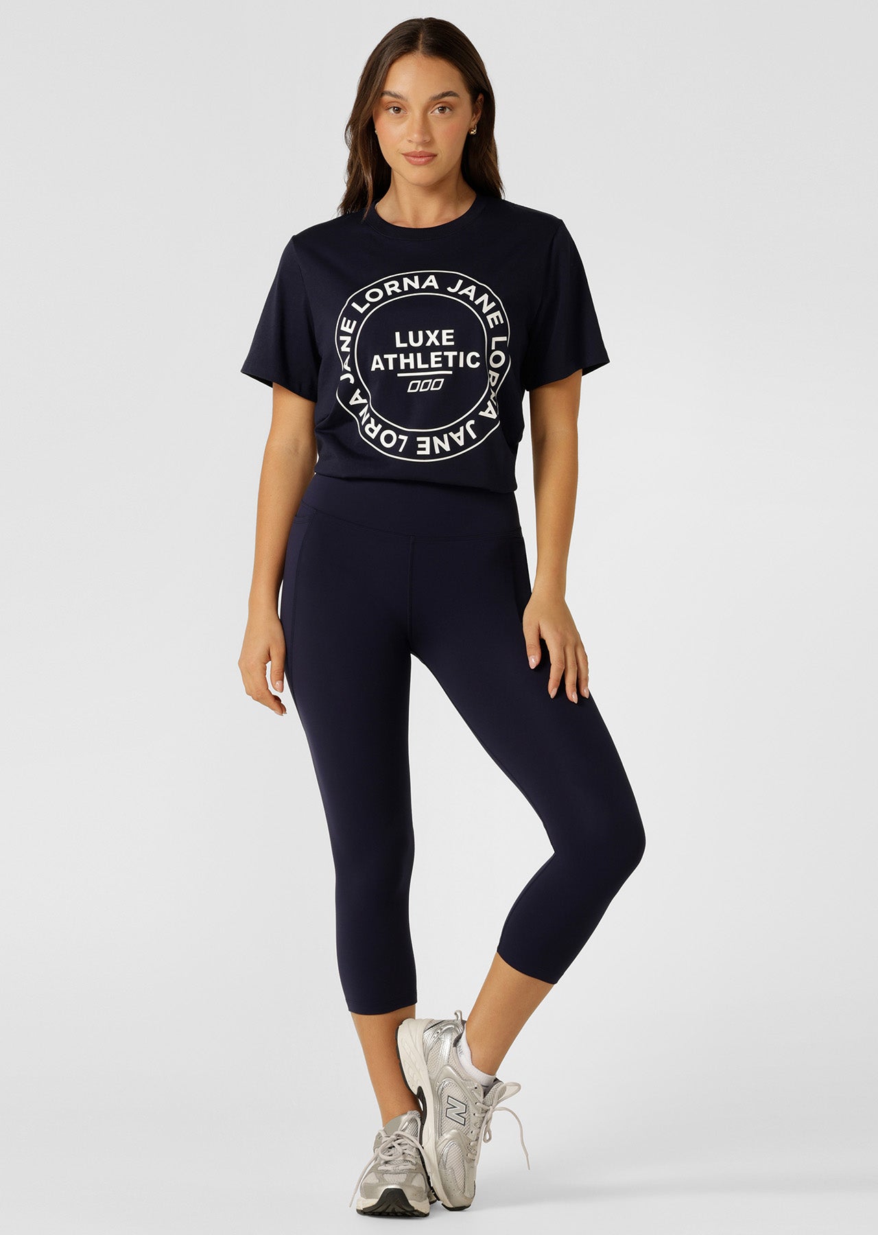 Lorna Jane Iconic Heritage Relaxed T-Shirt - French Navy