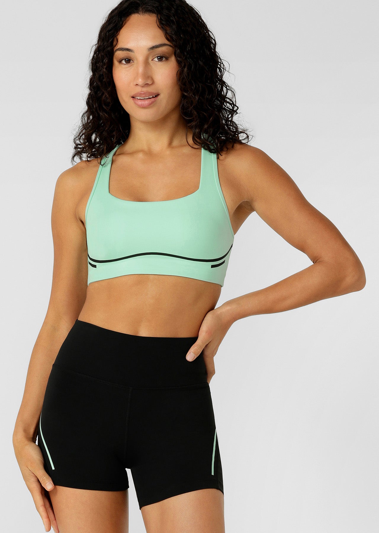 Lorna Jane Train Hard Sports Bra - Mint Cream