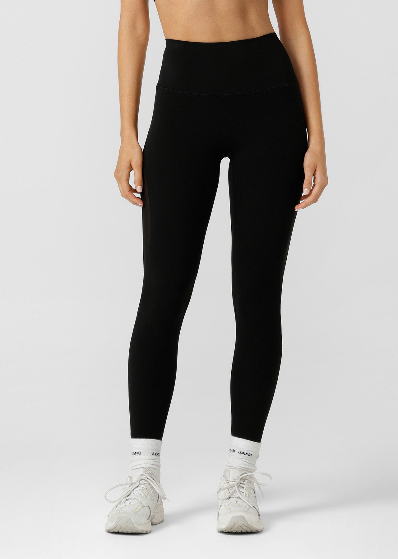 Lorna Jane Speed Up Mesh Ankle Biter Leggings - Black
