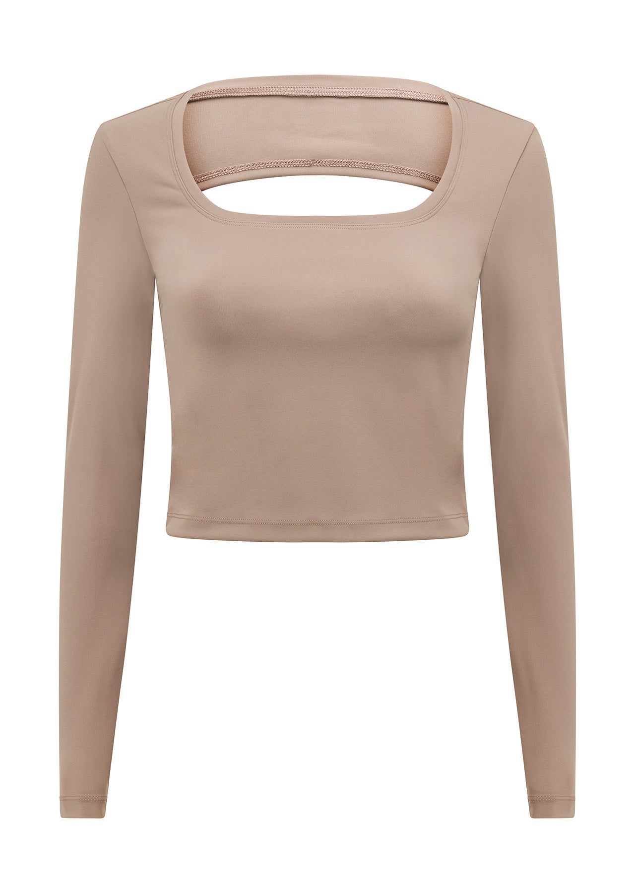 Lorna Jane Lifted Active Cropped Long Sleeve Top - Bone
