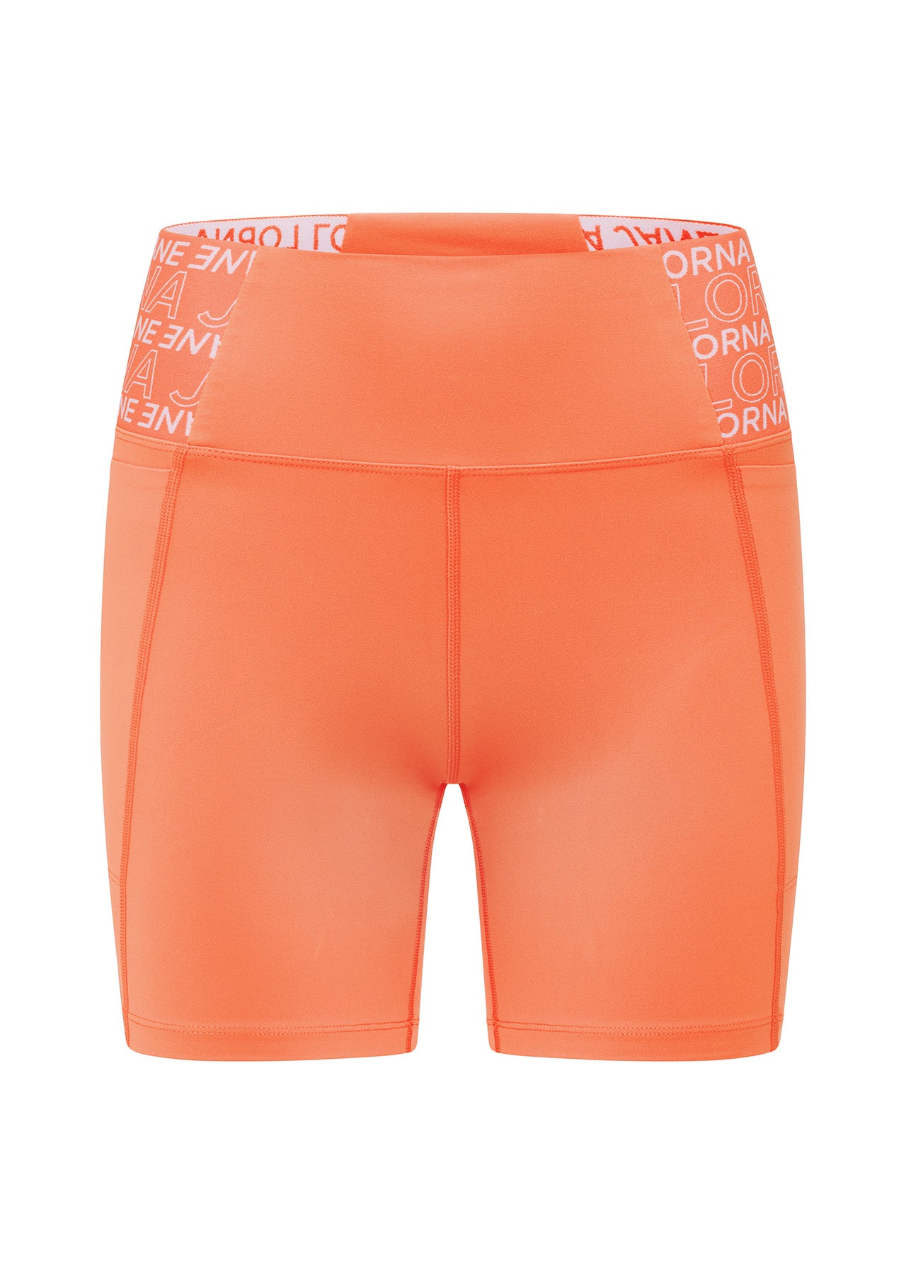 Lorna Jane Superior Phone Pocket Bike Shorts - Sunset Orange