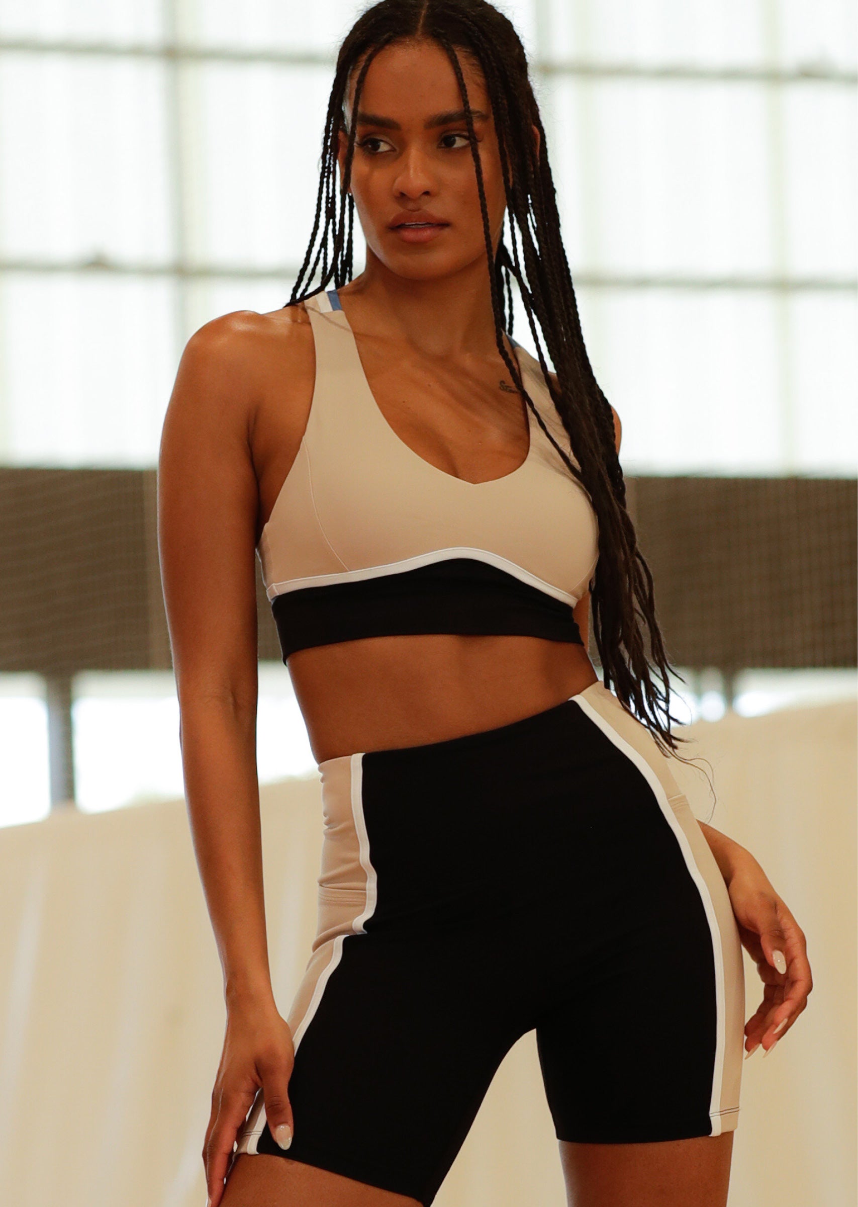 Lorna Jane HIIT Racer Sports Bra - Off White