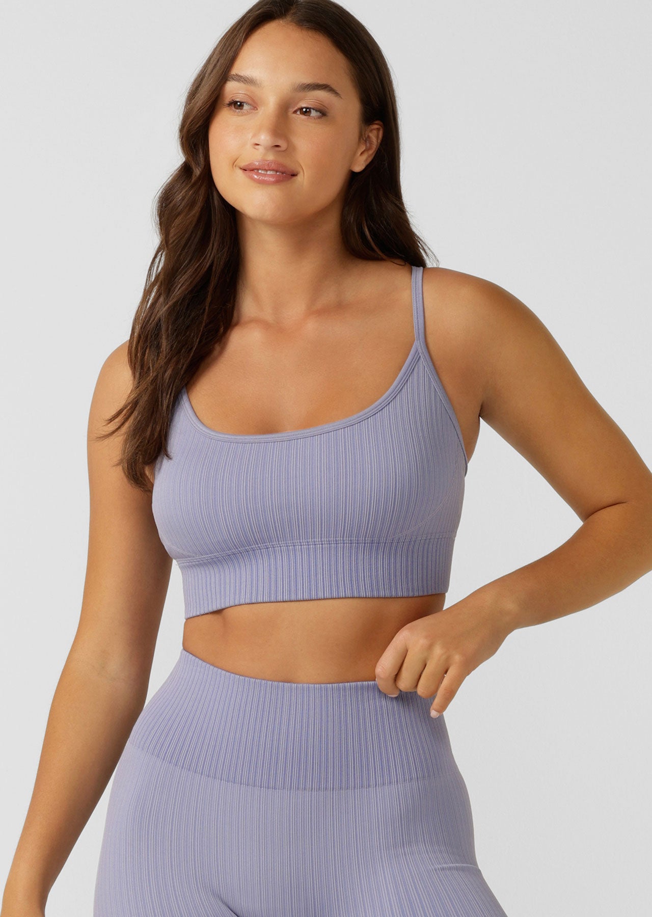 Lorna Jane Seamless Swim Longline Sports Bra - Lavender
