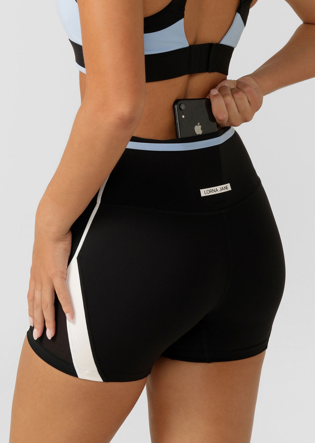 Lorna Jane Sprint To Swim Pocket 12cm Bike Shorts - Black Multi