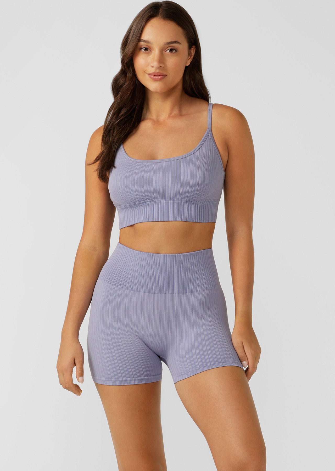 Lorna Jane Seamless Swim Cheeky 9cm Bike Shorts - Lavender