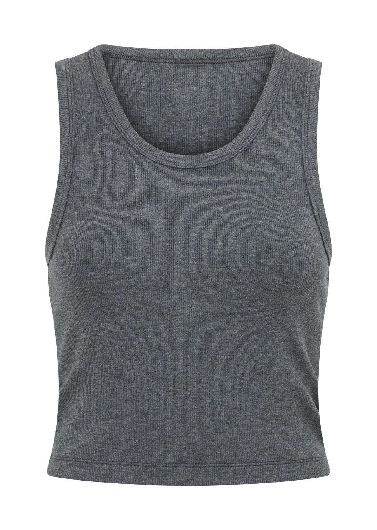 Lorna Jane Modal Luxe Lounge Rib Tank - Charcoal Marl