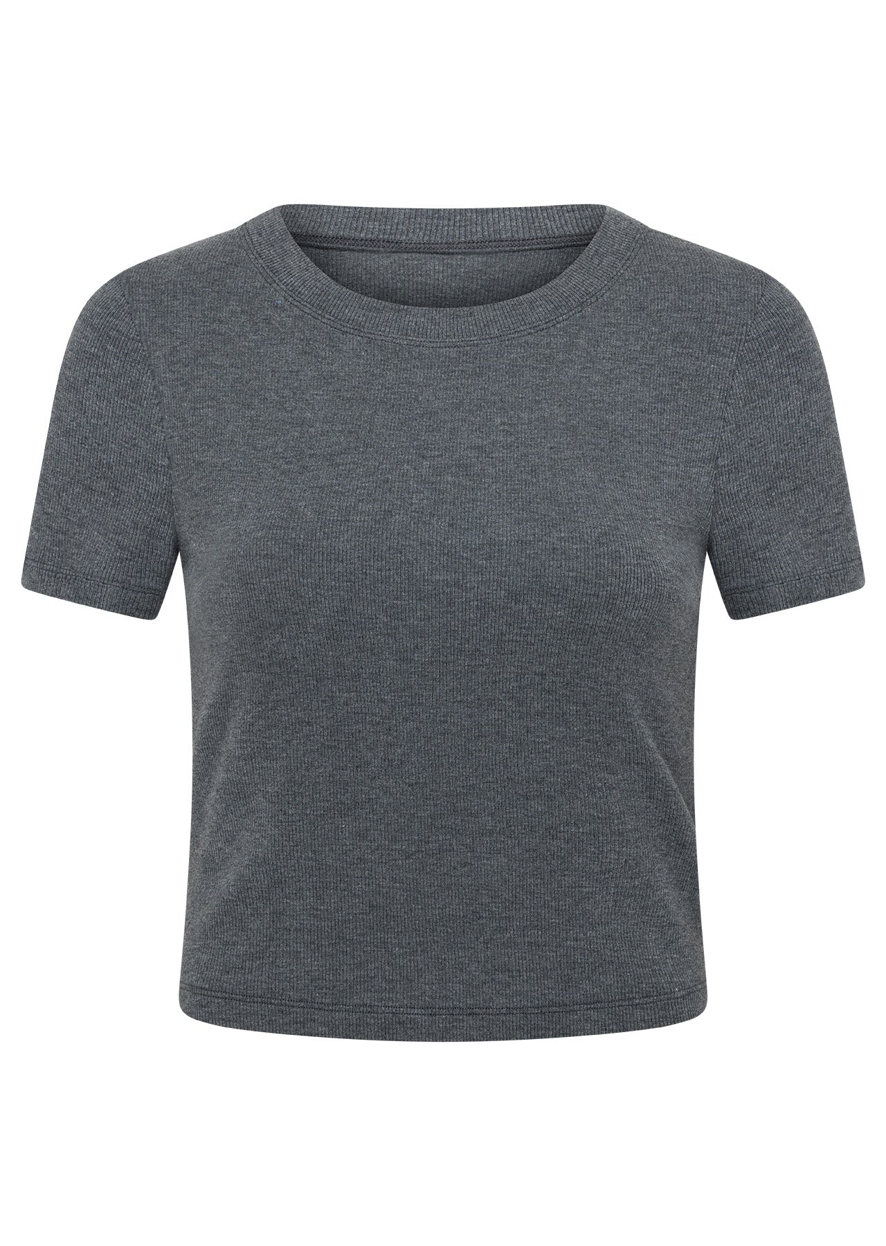 Lorna Jane Modal Luxe Lounge Rib Tee - Charcoal Marl