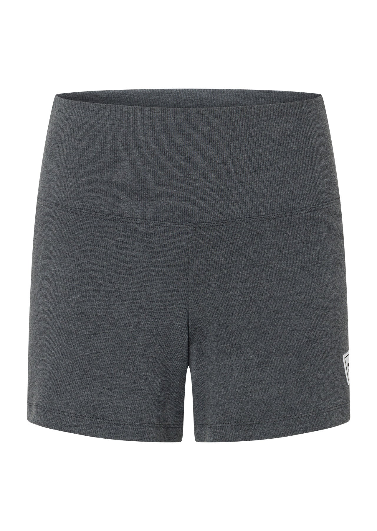 Lorna Jane Modal Luxe Lounge Fold Waist Rib Kick Shorts - Charcoal Marl